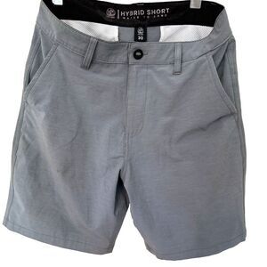 360 Surf Water To Land Hybrid Swim Shorts Men's Size 30 Gray Flat Front Mid Rise